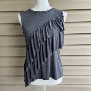 •J. Crew• Draped Ruffle Front Tank in Gray - Size Small